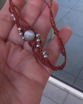 Bracelet marron oeil de chat
