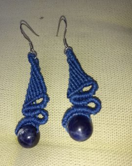 Boucles d&rsquo;oreilles bleues sodalite du brésil