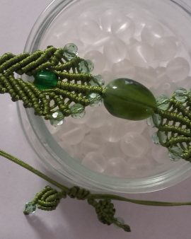 Bracelet macrame vert éventail