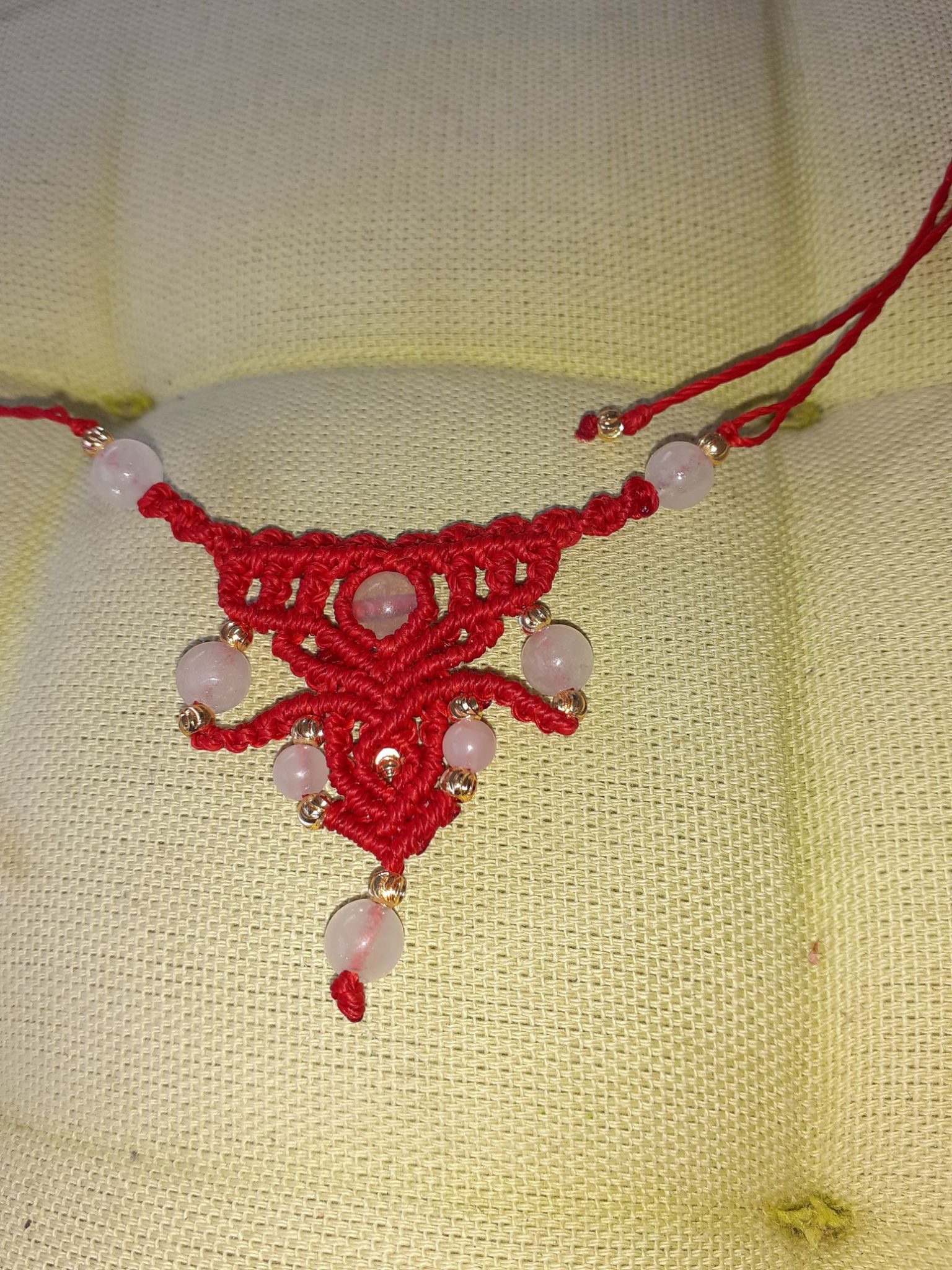 Collier boho quartz rose