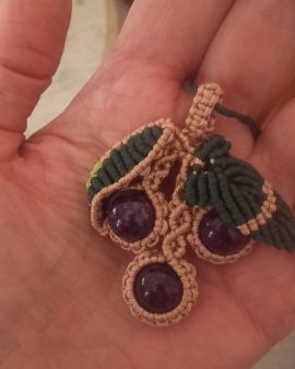 Pendentif macrame grappe de raisin