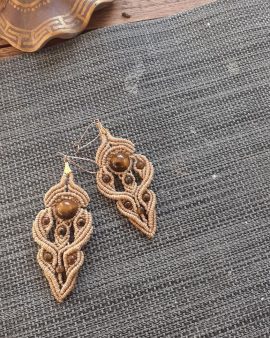 Boucles d&rsquo;oreille oeil de tigre