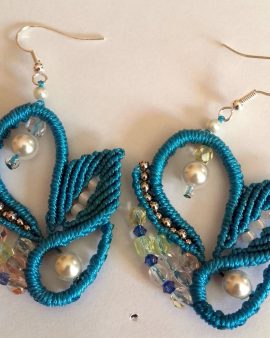 Boucles d&rsquo;oreilles cygne bleu