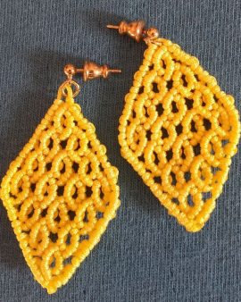 Boucles d&rsquo;oreilles losange jaune