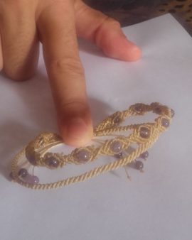 bracelet double perles améthyste
