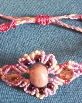 Bracelet boho rose et parme