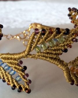 Bracelet feuilles et rocailles