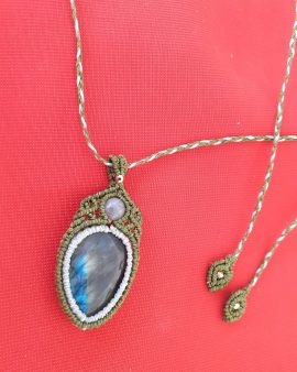 Pendentif labradorite en forme de poire