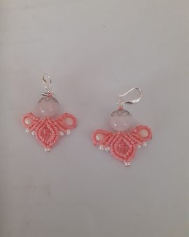 Boucles d&rsquo;oreille ange quartz rose