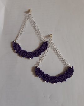 Boucles d&rsquo;oreilles guirlande violet