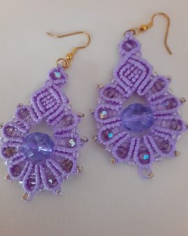 Boucles d&rsquo;oreilles rondes parme