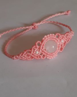 Bracelet perle quartz rose