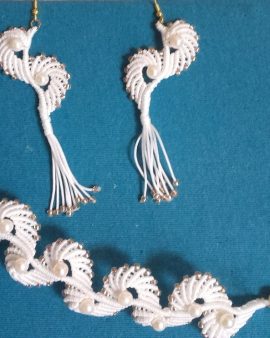 Parure de mariée bracelet_boucles d&rsquo;oreilles avec perles