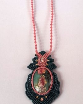 Collier vert et rose